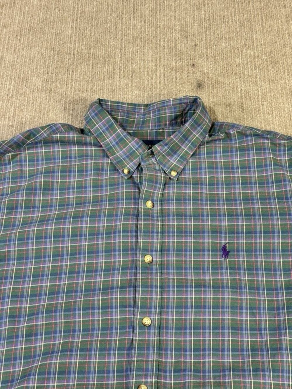 Ralph Lauren Long Sleeve Button Down Shirt Mens XXL Plaid Check